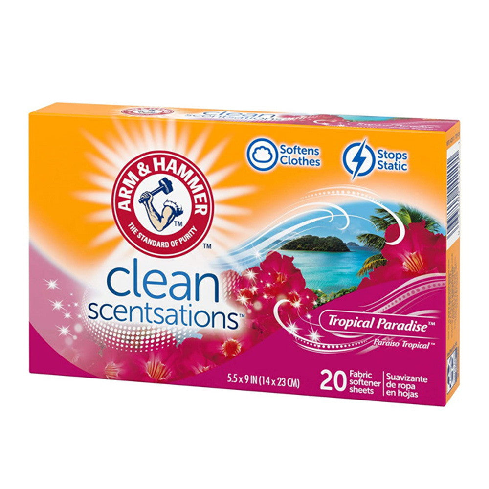Arm & Hammer Fabric Softener Sheets, Tropical Paradise, 20 Ea